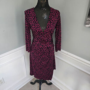 Women's Diane von Furstenberg Dress, Size 8, Pink & Black